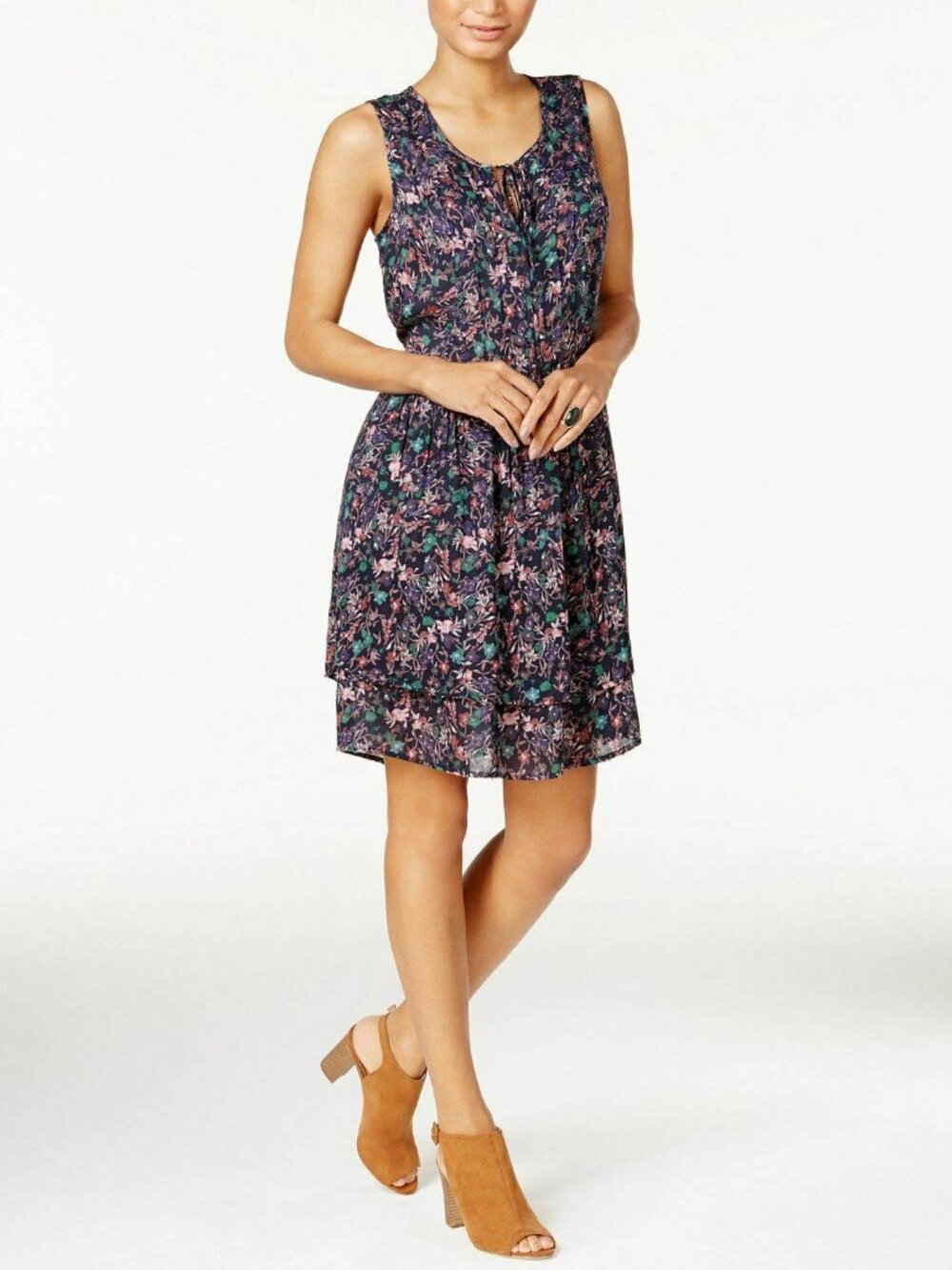 William Rast Womens Devondra Studded Peasant Dress